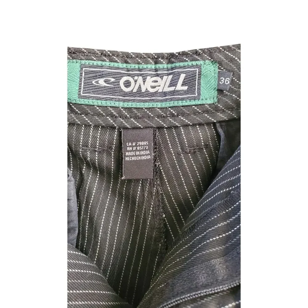 O'Neill Mens Chino Shorts W36 XLarge Black With Gray Stripes